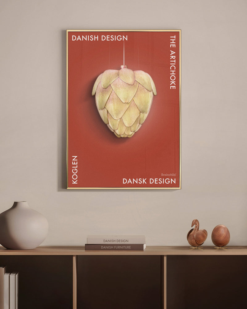Brainchild - Affisch - Danish Design - Röd - Kronärtskocka