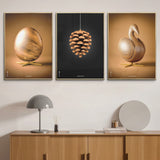 Brainchild billedvæg plakater med Ægget, Koglen og Svanen i 50x70 cm
